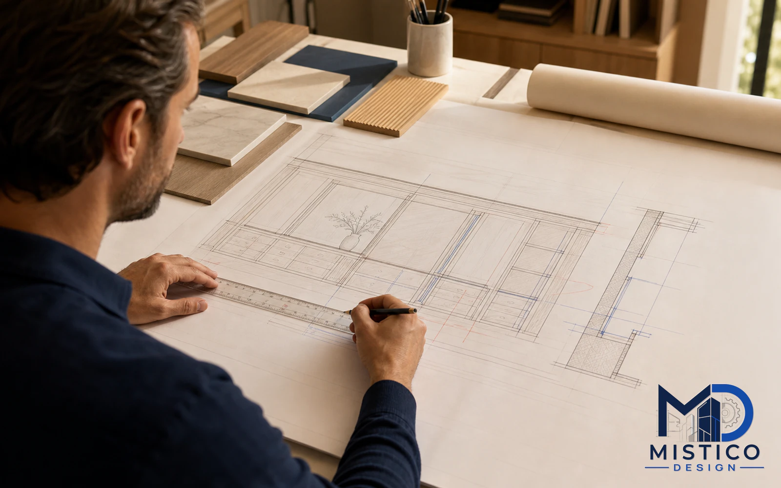 Millwork drafting partner evaluation with sample shop drawings, CAD standards, markups, and secure project documents